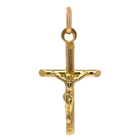 14K Yellow Gold Estate 34x16mm Crucifix Pendant...