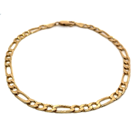 14K Yellow Gold Estate 8.5inch Figaro Chain Bracelet 4.1dwt