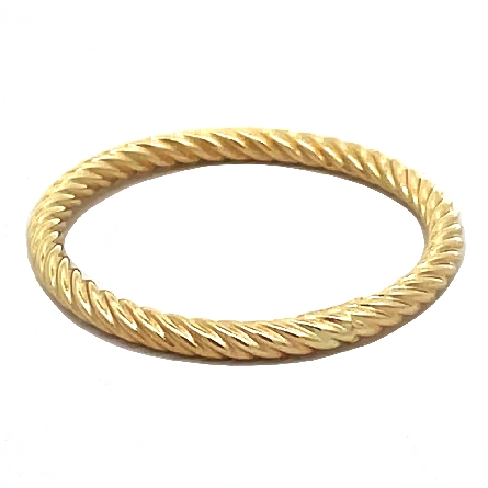 14K Yellow Gold Estate Hollow 1.80mm Rope Stackable Band size6.75 .40dwt