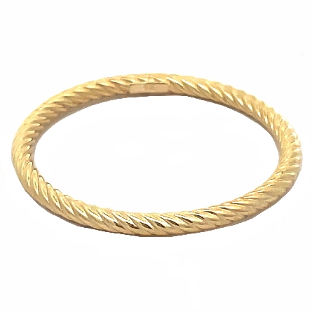 14K Yellow Gold Estate Hollow Rope 1.80mm Stackable Band size10 .50dwt