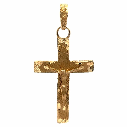 14K Yellow Gold Estate 52x27mm Crucifix Pendant...