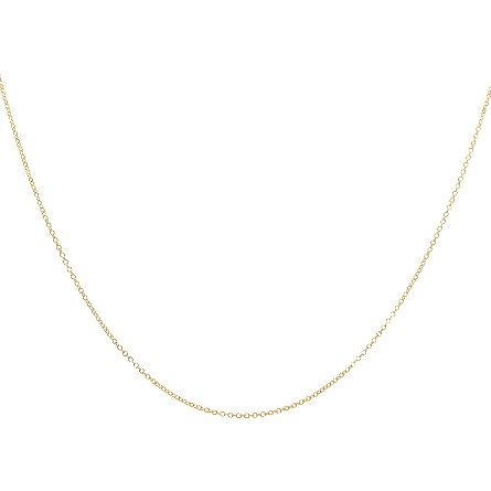 14K Yellow Gold Estate 18inch Thin Cable Link C...