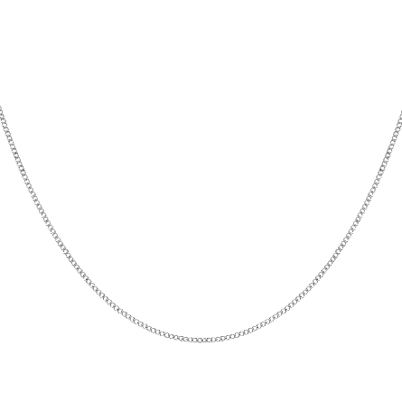 14K White Gold Estate Curb Link Chain 18inch 1....