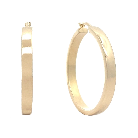 14K Yellow Gold Estate Wide Square Hoop Earring...