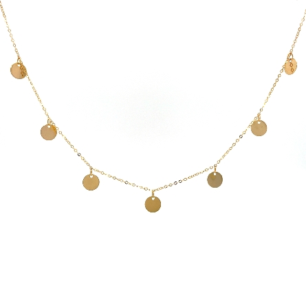 14K Yellow Gold Estate Adjustable 16-18inch 7 D...