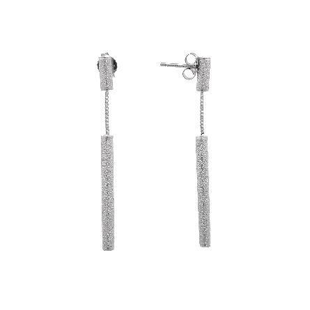 14K White Gold Estate Textured Drop Earrings 1....