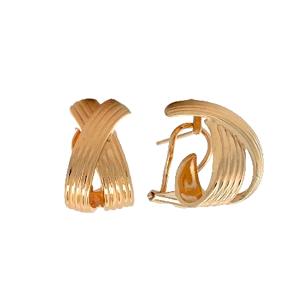 14K Yellow Gold Estate Ribbed   X   Omega Back ...