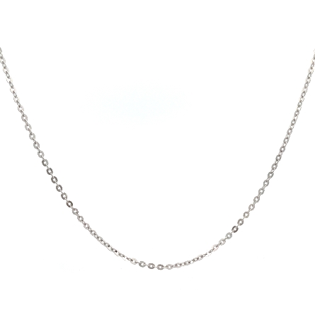 14K White Gold Estate Flat Link Cable Chain 20i...