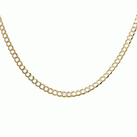 14K Yellow and White Gold Estate Diamond Cut Cu...