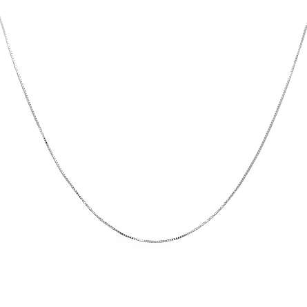 14K White Gold Estate Box Chain 17inch 1.5dwt 