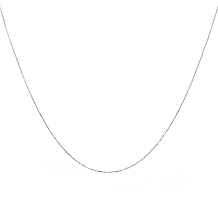 14K White Gold Estate Thin Box Chain 18inch 0.7...