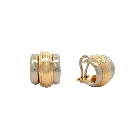 14K Yelllow and White Gold Estate Polished Edge...