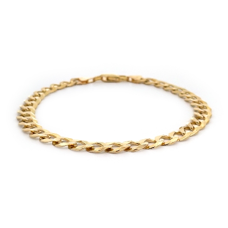 14K Yellow Gold Estate Curb Link Bracelet 10inc...