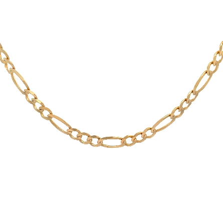 14K Yellow Gold Estate Figaro Link Chain 24inch...