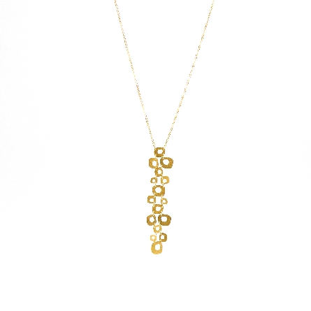 18K Yellow Gold Estate Geometric Shape Y Drop N...