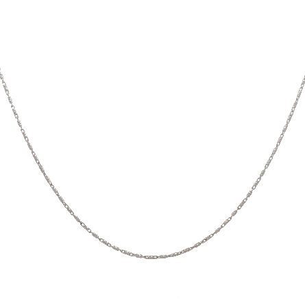 14K White Gold Estate Diamond Cut Bar Link Chai...