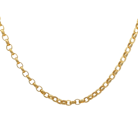 14K Yellow Gold Estate Hollow Rolo Necklace 22i...