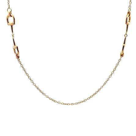 14K Yellow Gold Estate Horse Bit Cable Chain Ne...