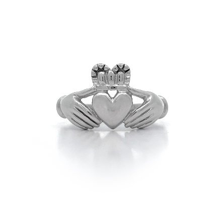 14K White Gold Estate Claddagh Ring Size9.75 3....