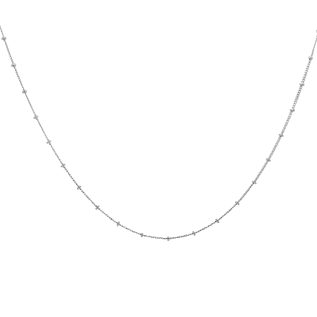 14K White Gold Estate Satelite Chain 18inch 1.6dwt