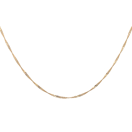 14K Yellow Gold Estate Diamond Cut Singapore Ch...