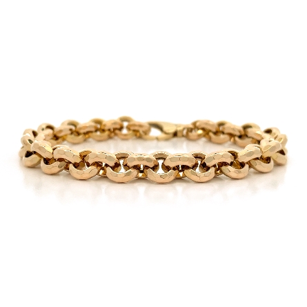 14K Yellow Gold Estate 7.25inch Hammered Round ...