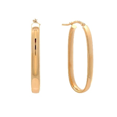 10K Yellow Gold Estate Oval Hoop Earrings 1.4dwt