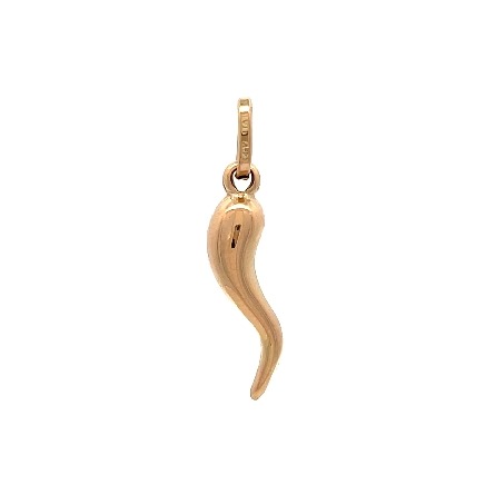 14K Yellow Gold Estate Italian Horn Pendant 0.7dwt