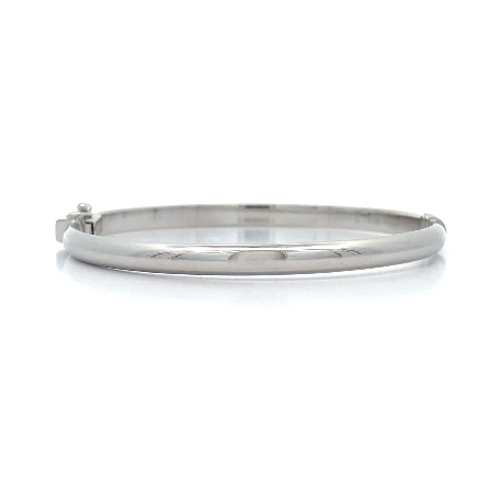 14K White Gold Estate Polished Hinged Bangle Br...