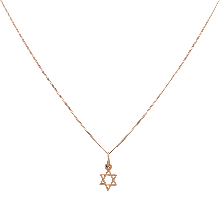 14K Rose Gold Estate Dainty Jewish Star Pendant...