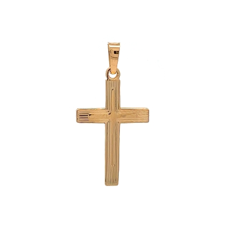 14K Yellow Gold Estate  Double Lined Cross Pend...