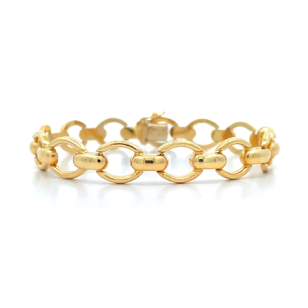 14K Yellow Gold Oval Link Bracelet 7inch 6.5dwt