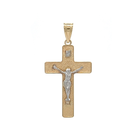 /home/earthtreasures/catalog.shopearthtreasures.com/imagedumplarge/EARTH_U5-17124.jpg 14K Two Tone Estate Wide Edged Textured Crucifi...