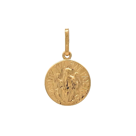 /home/earthtreasures/catalog.shopearthtreasures.com/imagedumplarge/EARTH_U5-17169.jpg 18K Yellow Gold Estate Small Round Greek Religi...