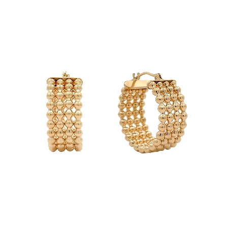 /home/earthtreasures/catalog.shopearthtreasures.com/imagedumplarge/EARTH_U5-17203.jpg 14K Yellow Gold Estate Wide 4Row Bead Hoop Earr...