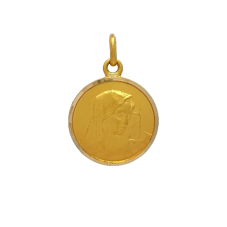 /home/earthtreasures/catalog.shopearthtreasures.com/imagedumplarge/EARTH_U5-17208.jpg 18K Yellow Gold Estate Round Madonna Medal Pend...