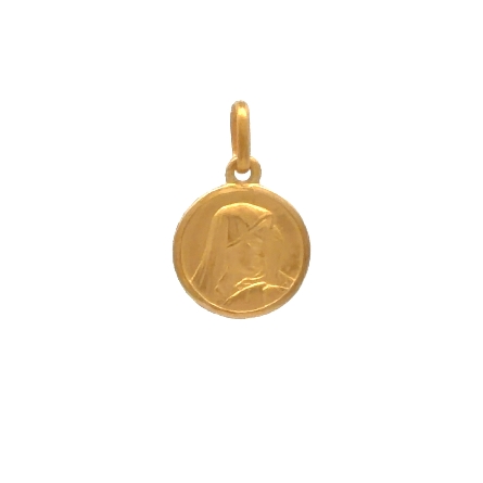 /home/earthtreasures/catalog.shopearthtreasures.com/imagedumplarge/EARTH_U5-17279.jpg 14K Yellow Gold Estate Small Round Mary Charm P...