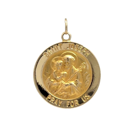 /home/earthtreasures/catalog.shopearthtreasures.com/imagedumplarge/EARTH_U5-17280.jpg 14K Yellow Gold Estate Round Saint Joseph Charm...