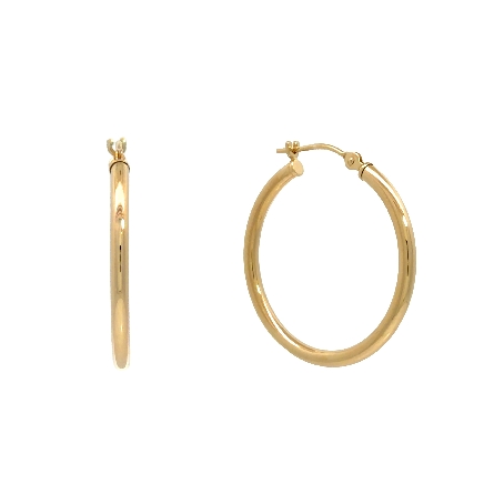 /home/earthtreasures/catalog.shopearthtreasures.com/imagedumplarge/EARTH_U5-17317.jpg 14K Yellow Gold Estate Thin Tube Round Hoop Ear...