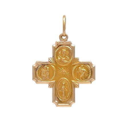 /home/earthtreasures/catalog.shopearthtreasures.com/imagedumplarge/EARTH_U5-17333.jpg 14K Yellow Gold Estate 4-Way Catholic Medal Cro...