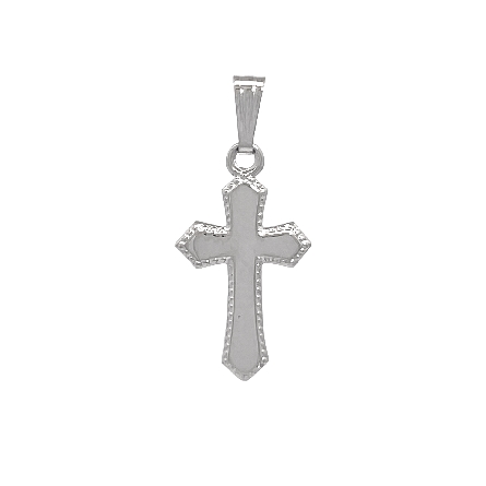 /home/earthtreasures/catalog.shopearthtreasures.com/imagedumplarge/EARTH_U5-17371.jpg 14K White Gold Estate Polished Beaded Mini Cros...