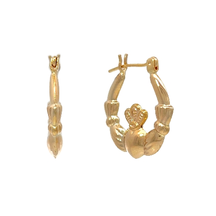 /home/earthtreasures/catalog.shopearthtreasures.com/imagedumplarge/EARTH_U5-17457.jpg 14K Yellow Gold Estate Claddagh Hoop Earrings 1...