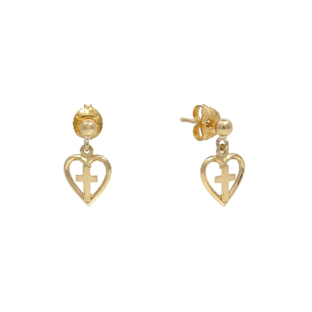 /home/earthtreasures/catalog.shopearthtreasures.com/imagedumplarge/EARTH_U5-17484.jpg 14K Yellow Gold Estate Cross Heart Drop Earring...