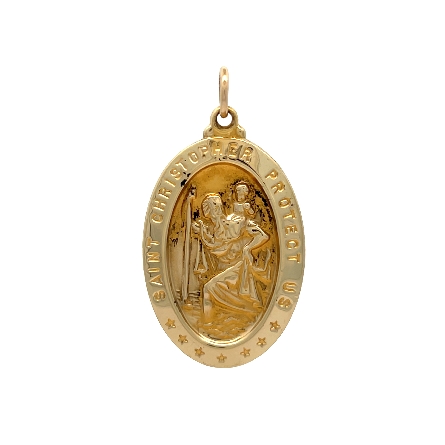 /home/earthtreasures/catalog.shopearthtreasures.com/imagedumplarge/EARTH_U5-17524.jpg 14K Yellow Gold Estate Oval Saint Christopher C...