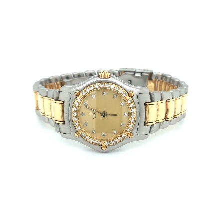 Stainless Steel and 18K Yellow Gold Estate Ebel Watch w/Diamond Bezel