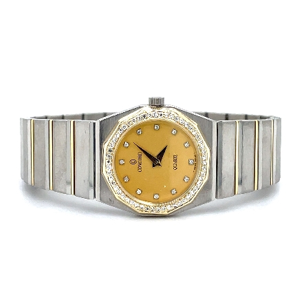 Stainless Steel and 18K Yellow Gold Estate Conc...