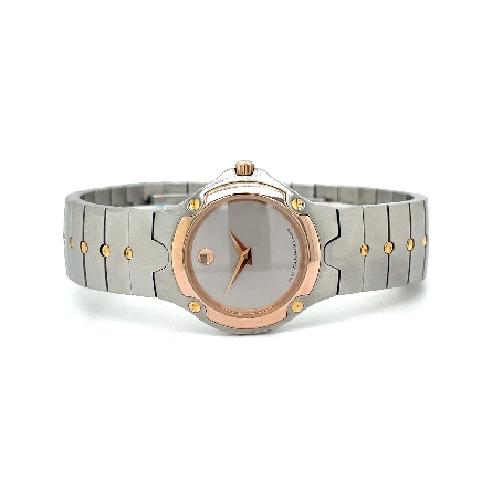 Stainless Steel and Rose Plated Estate Movado S...