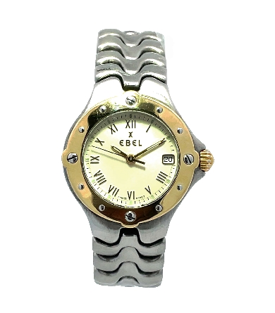 Stainless Steel and Gold Plate Estate Ebel Spor...