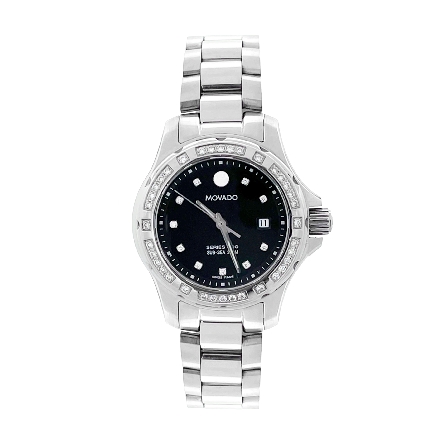 Stainless Steel Estate Movado Ladies Diamond Be...