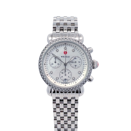 Stainless Steel Michele Mother-of-Pearl CSX Chr...